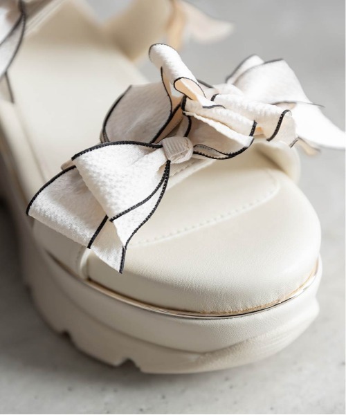 「RANDA」 フラットサンダル L アイボリー レディース_画像3