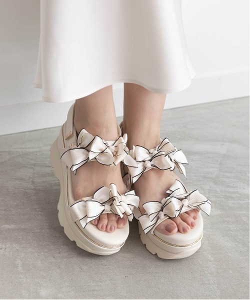 「RANDA」 フラットサンダル L アイボリー レディース_画像7