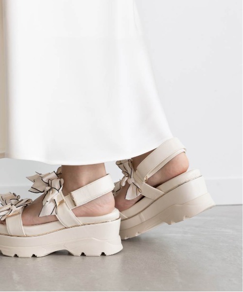 「RANDA」 フラットサンダル L アイボリー レディース_画像8