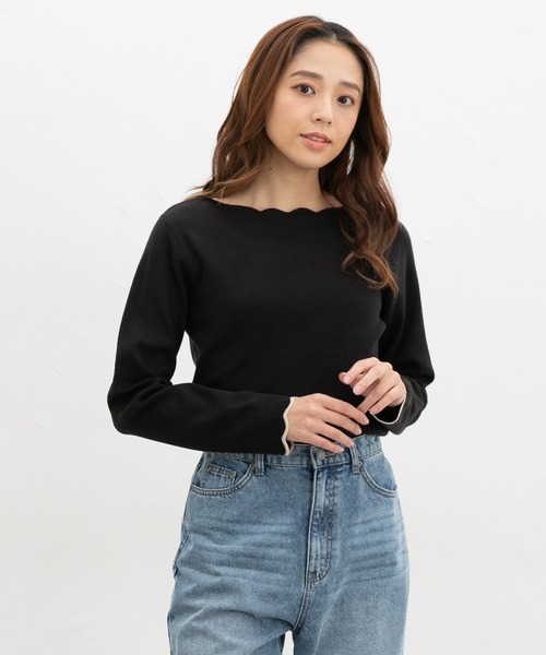 チェスティ スカラップニット Honeys（ハニーズ） ニット セーター スカラップニット レディース