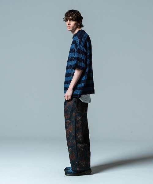 「glamb」 半袖ニット L ネイビー メンズ_画像3