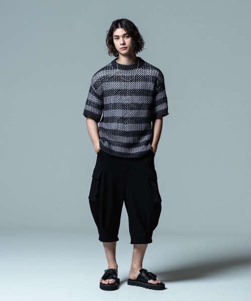 「glamb」 半袖ニット L ネイビー メンズ_画像5