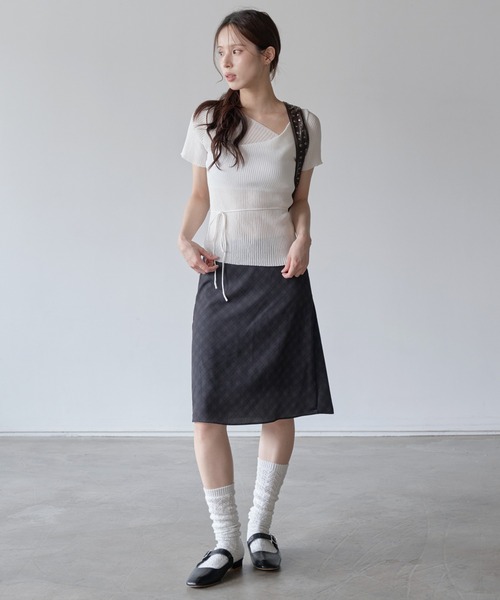 「UNE MANSION」 半袖ニット FREE ブラウン レディース_画像2