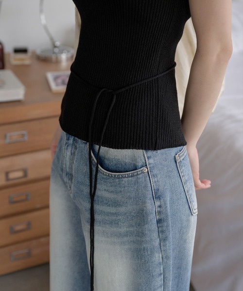 「UNE MANSION」 半袖ニット FREE ブラウン レディース_画像7