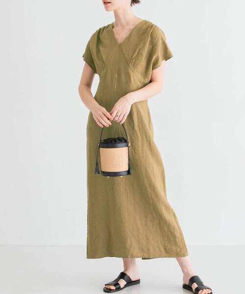 「URBAN RESEARCH」 半袖ワンピース 38 ナチュラル レディース_画像4