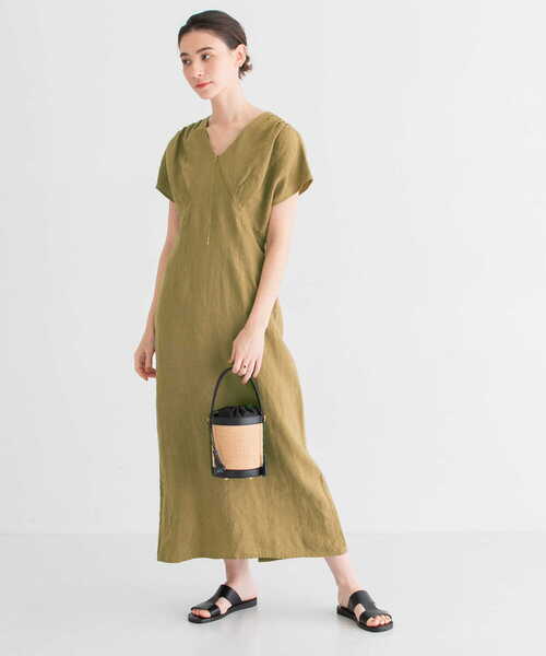 「URBAN RESEARCH」 半袖ワンピース 38 ナチュラル レディース_画像6