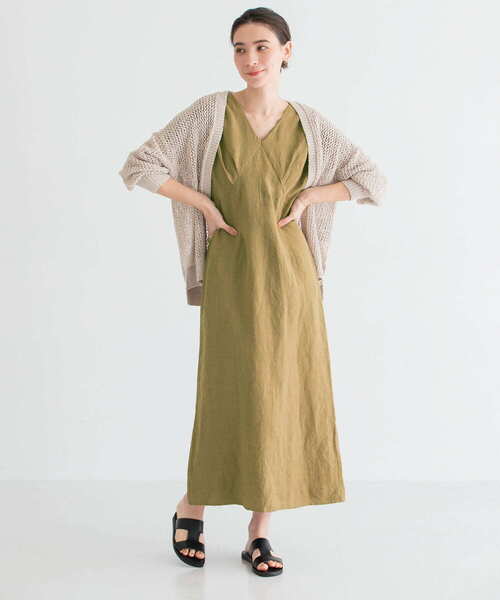 「URBAN RESEARCH」 半袖ワンピース 38 ナチュラル レディース_画像9