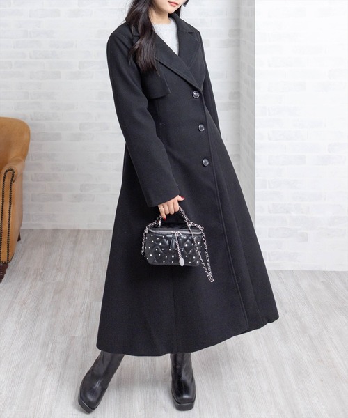 CLEAR BASIC コート アウター フェイクウールウエストシェイプ