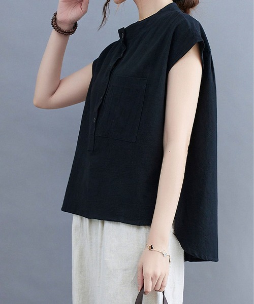 「BLANC FICELLE」 「yan yi chao」ノースリーブブラウス M ブラック レディース_画像5