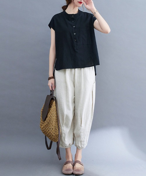 「BLANC FICELLE」 「yan yi chao」ノースリーブブラウス M ブラック レディース_画像7