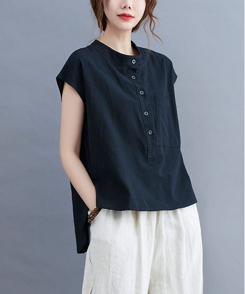 「BLANC FICELLE」 「yan yi chao」ノースリーブブラウス M ブラック レディース_画像8