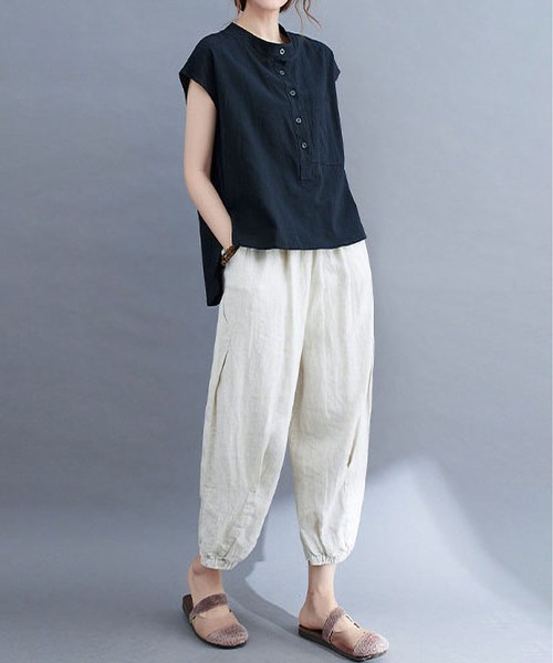 「BLANC FICELLE」 「yan yi chao」ノースリーブブラウス M ブラック レディース_画像9