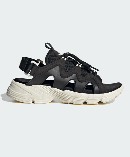 adidas（アディダス） フラットサンダル 23.5cm ブラック レディース 