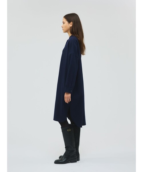 【新品】mizuiroind シャツ 定価1.7万円　ワンピ　スタンドカラー mizuiroind（ミズイロインド） ワンピース スタンドカラーシャツ