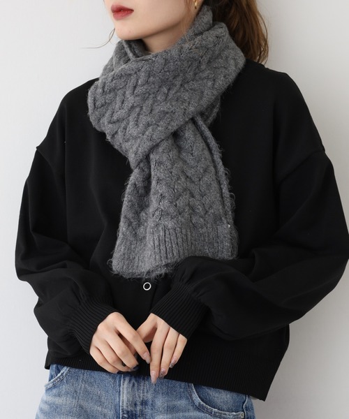 FUNALIVE（ファンアライブ） マフラー ストール ジグザグ編みニット