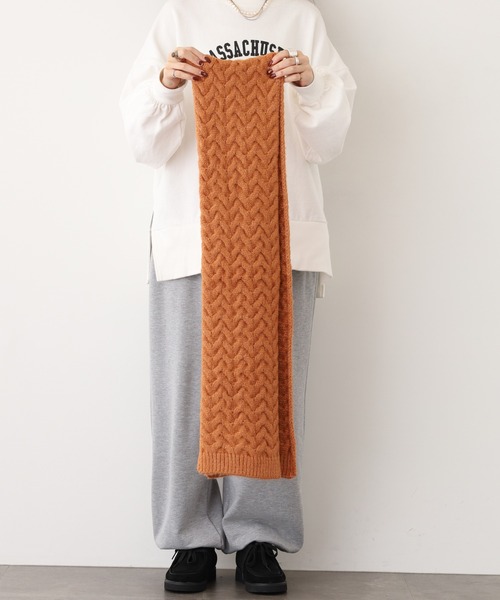 ※最終値下げ　早い者勝ち　bohemian soul ニットマフラー BOHEMIAN SEOUL] JACQUARD KNIT MUFFLER BLACK&IVORY 正規品 韓国