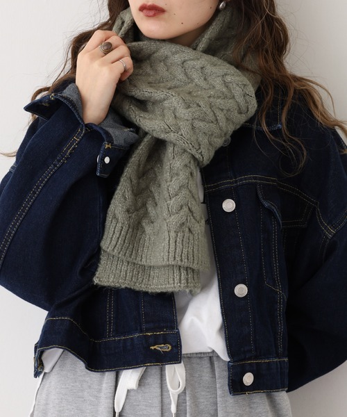 FUNALIVE（ファンアライブ） マフラー ストール ジグザグ編みニット