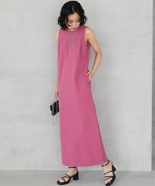 「GEVS.」 「SMILELAND」ノースリーブワンピース 3L ピンク レディース_画像3