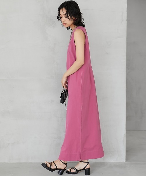 「GEVS.」 「SMILELAND」ノースリーブワンピース 3L ピンク レディース_画像4