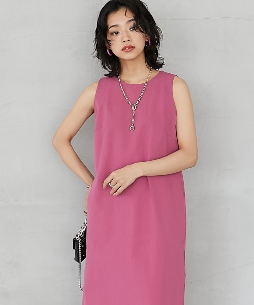 「GEVS.」 「SMILELAND」ノースリーブワンピース 3L ピンク レディース_画像5