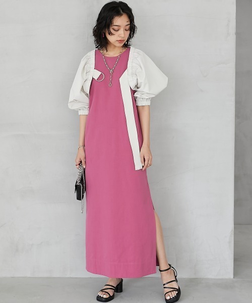 「GEVS.」 「SMILELAND」ノースリーブワンピース 3L ピンク レディース_画像6