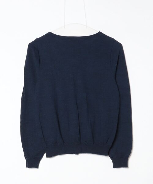 「Porter des boutons」 ワンポイントニットカーディガン - ネイビー レディース_画像2