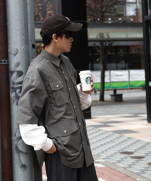 「ZIP FIVE」 半袖シャツ LARGE ブルー メンズ_画像9