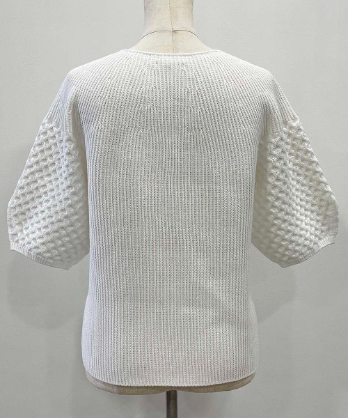 「PICCIN」 半袖ニット M オフホワイト レディース_画像2