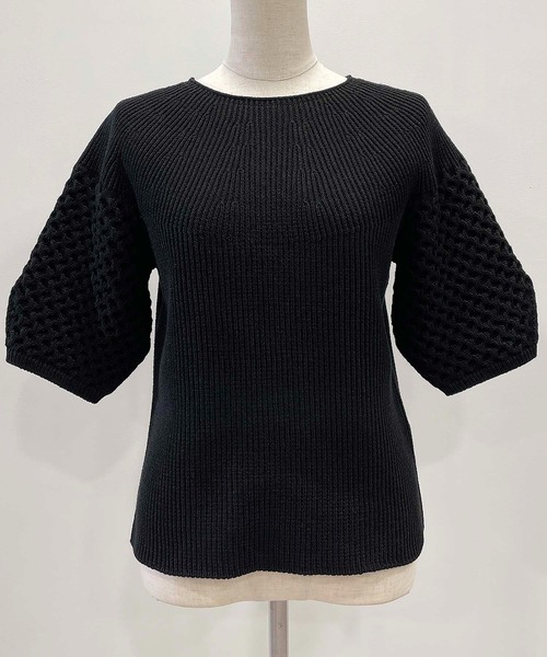 「PICCIN」 半袖ニット M オフホワイト レディース_画像3