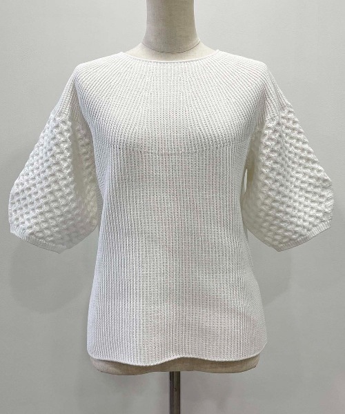 「PICCIN」 半袖ニット M オフホワイト レディース_画像5