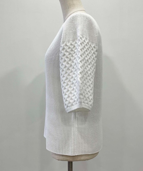 「PICCIN」 半袖ニット M オフホワイト レディース_画像6