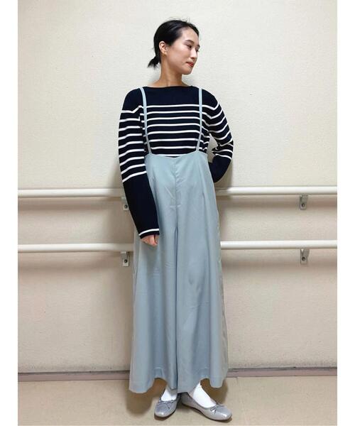 「Te chichi TERRASSE」 長袖ニット フリ- ネイビー レディース_画像4