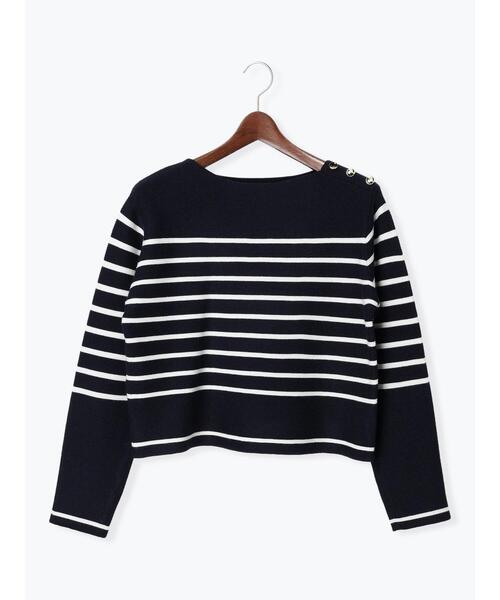 「Te chichi TERRASSE」 長袖ニット フリ- ネイビー レディース_画像6