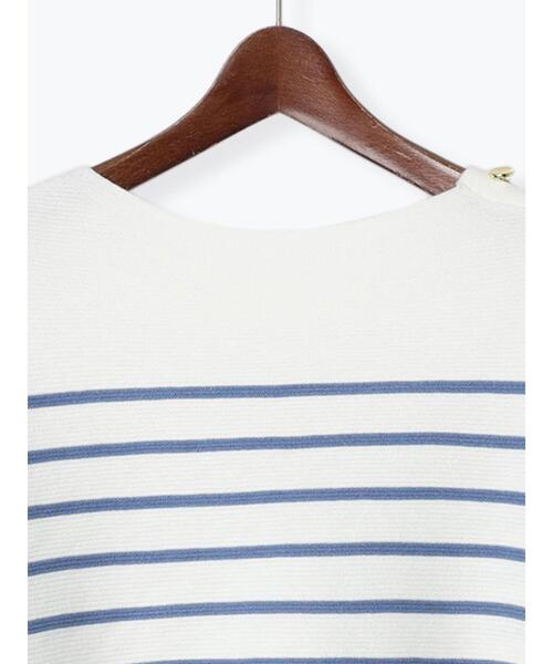 「Te chichi TERRASSE」 長袖ニット フリ- ネイビー レディース_画像8