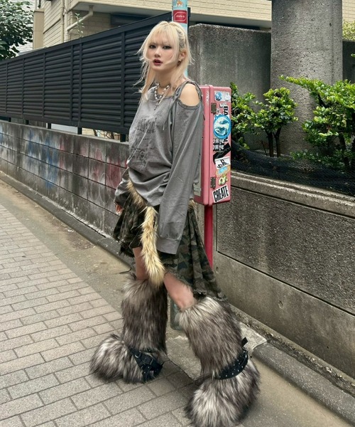 tシャツ 「Never mind the XU」one shoulder long sleeve / 「ネバー