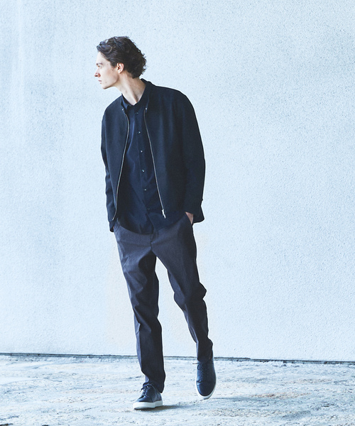 「ABAHOUSE GRAY」 長袖シャツ 50 ネイビー メンズ_画像3