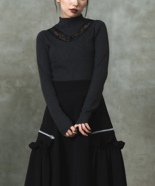 「LEANN MOMENT」 長袖ニット フリー ブラック レディース_画像7