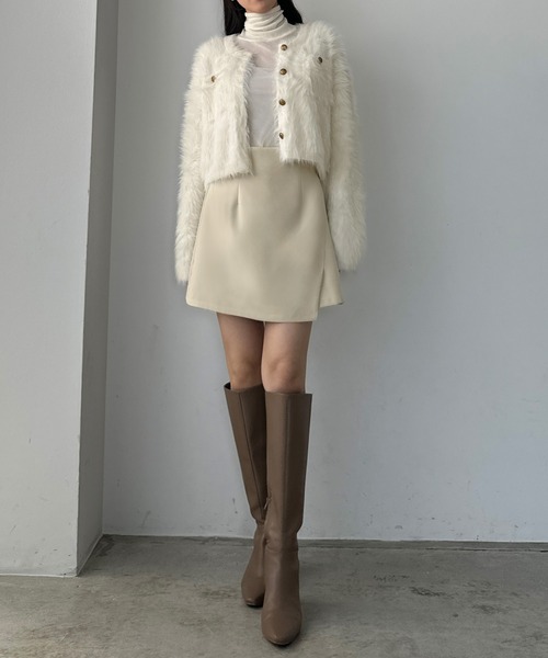 「Louere」 ミニスカート LARGE アイボリー レディース_画像3