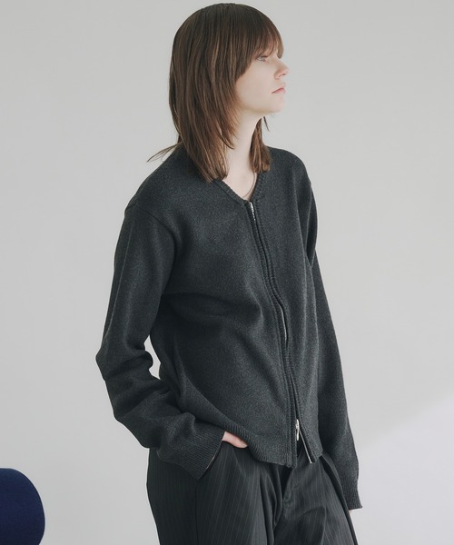 selle glant（セレグランテ） セーター ニット V NECK ZIP KNIT 