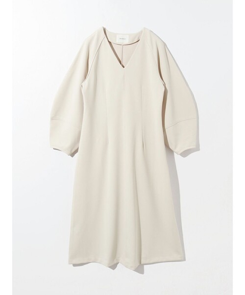 「MIDIUMISOLID」 7分袖ワンピース FREE チャコールグレー レディース_画像2