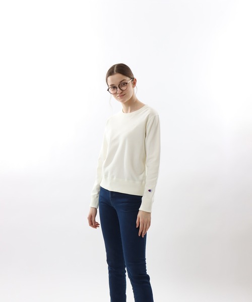「Champion」 スウェットカットソー SMALL オフホワイト レディース_画像4