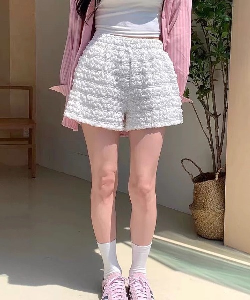 SHEENA（シーナ） パンツ くしゅくしゅシャーリングショートパンツ