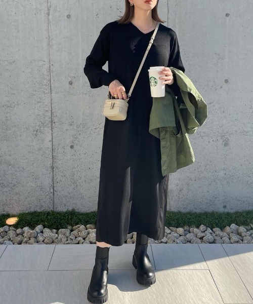 「Audrey and John Wad」 ニットワンピース S ブラック レディース_画像3