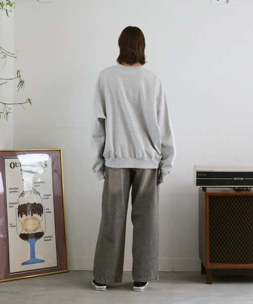 「flaner」 スウェットカットソー SMALL ブルー レディース_画像5