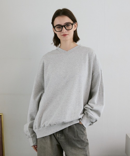 「flaner」 スウェットカットソー SMALL ブルー レディース_画像7