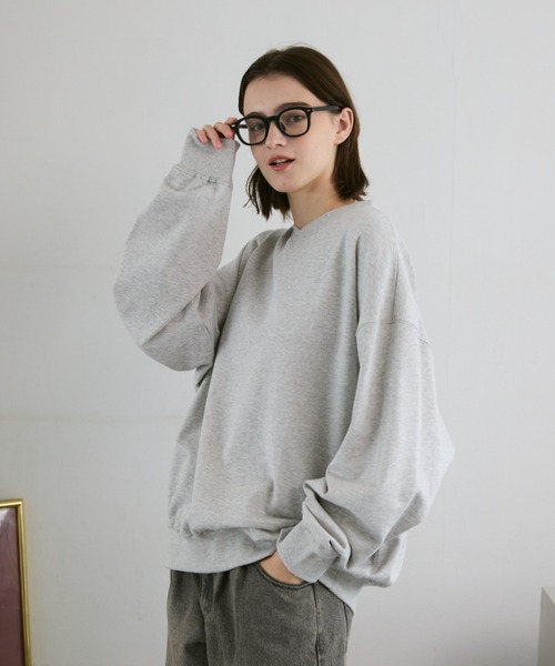 「flaner」 スウェットカットソー SMALL ブルー レディース_画像8