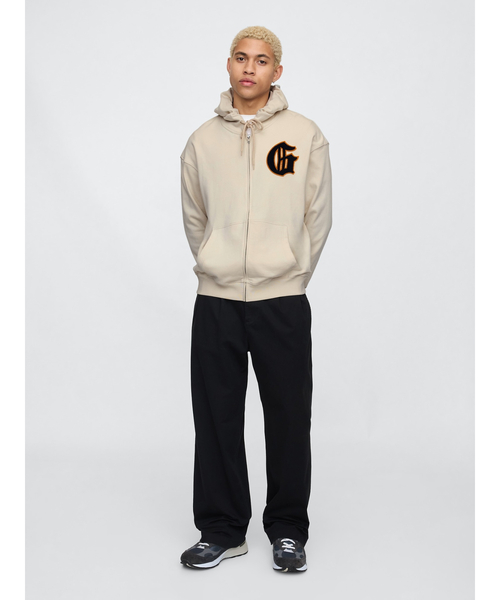 GAP（ギャップ） ジップアップパーカー X-SMALL ベージュ メンズ