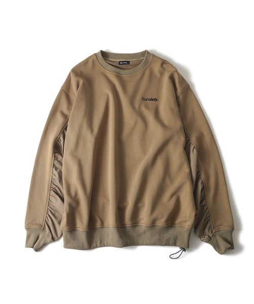 「Subciety」 スウェットカットソー LARGE サンドベージュ メンズ_画像4