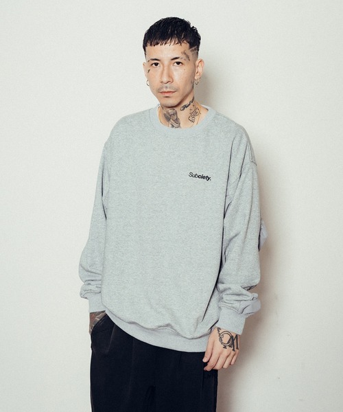 「Subciety」 スウェットカットソー LARGE サンドベージュ メンズ_画像9