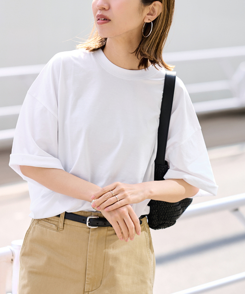 tシャツ ATON/エイトン SUVIN 60/2 WIDE SLEEVE T-SHIRT レディースの画像